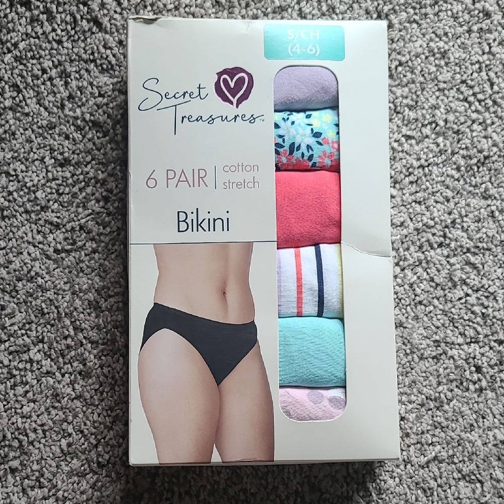 Secret Treasures Colorful Cotton Stretch Bikini 6-Pack